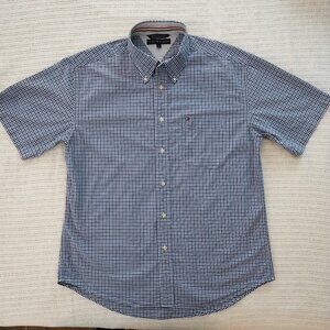 Vintage Tommy Hilfiger Men's Button-Up Short-Sleeve Shirt - LG - (VGC)